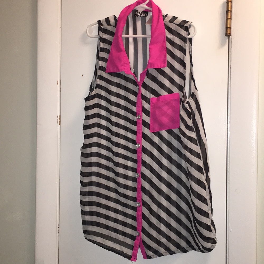 Girls size 14/16 tank w silver sparkle buttons.